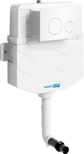Смывной бачок скрытого монтажа Wasserkraft Aller 10TLT.031.ME.WH02, с кнопкой смыва белой Sancos — Оригинал