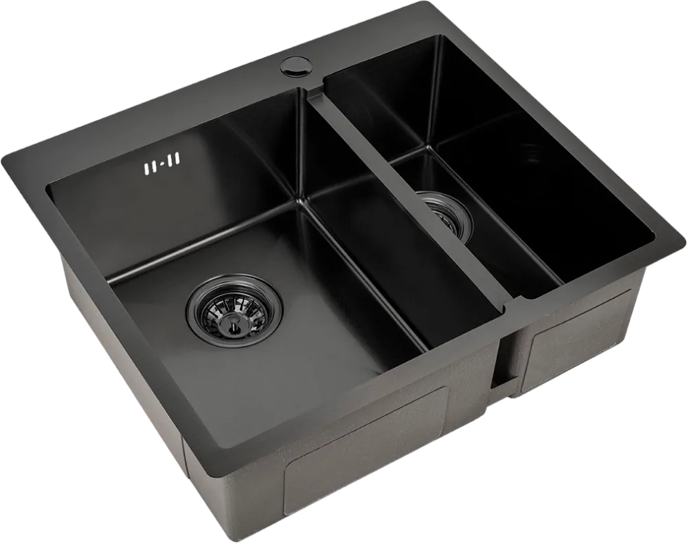 Мойка кухонная Zorg Inox PVD 59-2-51-L GRAFIT L, графит Sancos — официальный сайт