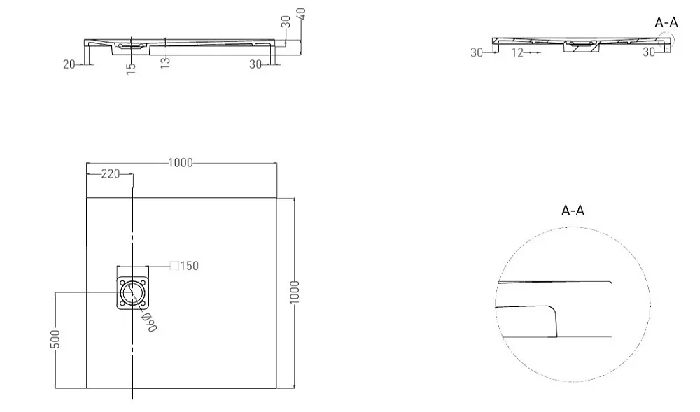 Поддон для душа Salini Oasi 100x100 см, S-Stone, матовый Sancos — официальный сайт
