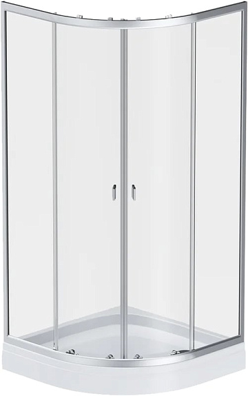Душевой уголок AM.PM X-Joy Twin Slide W88E-205-090MT64 90x90, с поддоном, профиль матовый хром