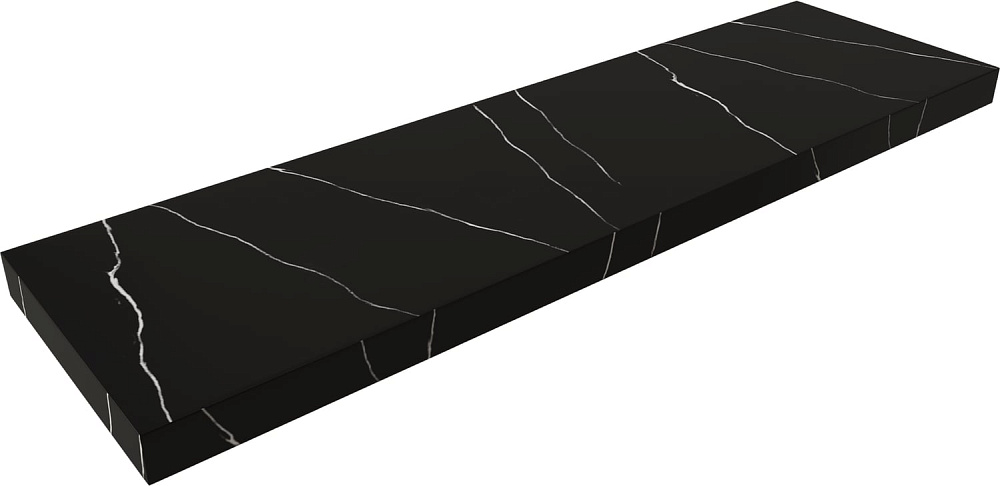 Столешница в ванную под раковину Armadi Art Flat Nero Marquina 160 с кронштейнами