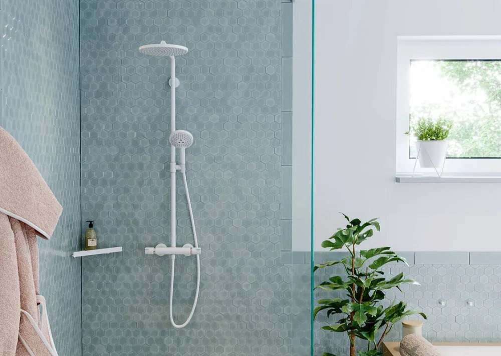 Полка Hansgrohe AddStoris 41741700 угловая, матовая белая Sancos — официальный сайт
