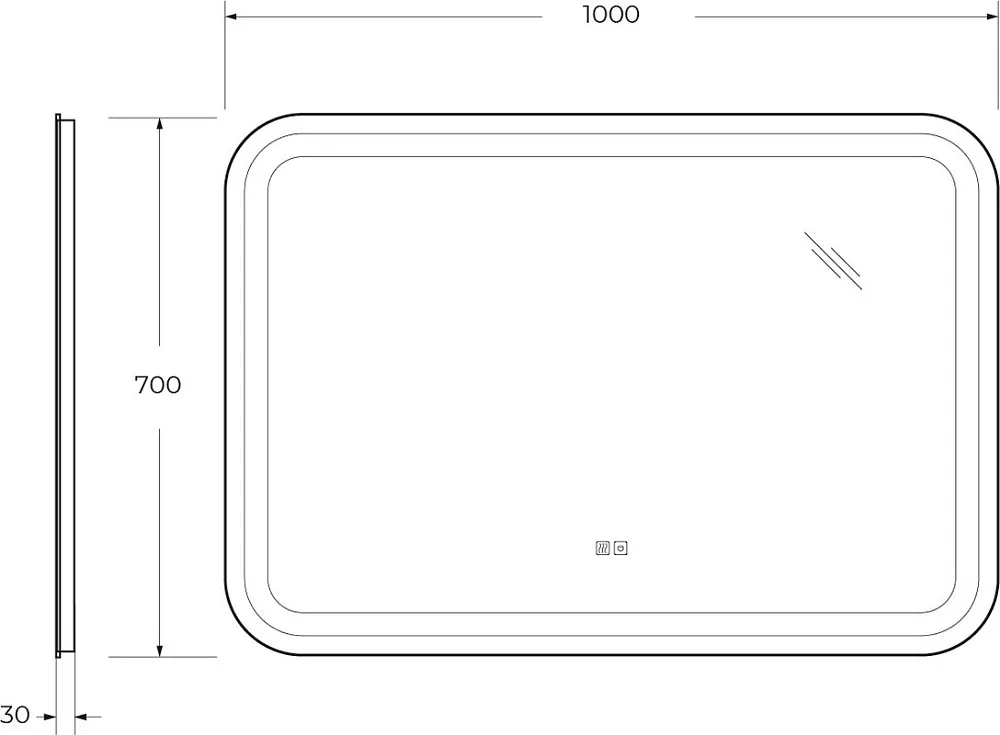 Зеркало Cezares Stylus 100х70 с подсветкой, с антизапотевателем Sancos — официальный сайт