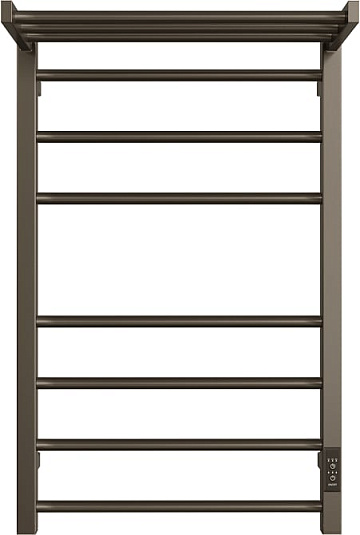 Полотенцесушитель электрический Двин Fs plaza neo 80х50, оружейная сталь, с полкой
