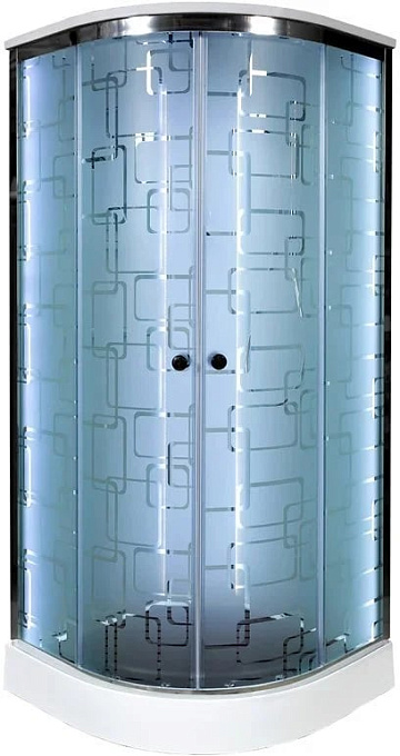 Душевая кабина DTO EM1590 90х90, LED, профиль хром, стекло матовое с узором