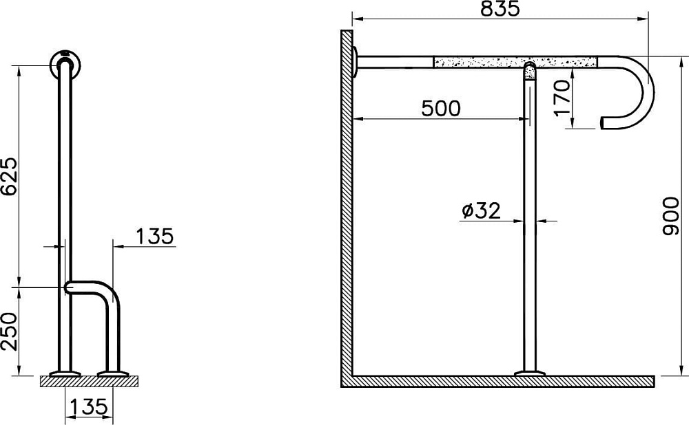 Поручень VitrA Arkitekta A44469