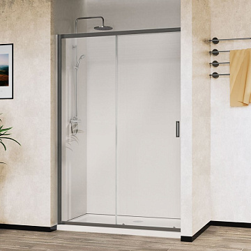 Душевая дверь в нишу Vincea City VDS-5CT140CLGM 140x195, профиль вороненая сталь