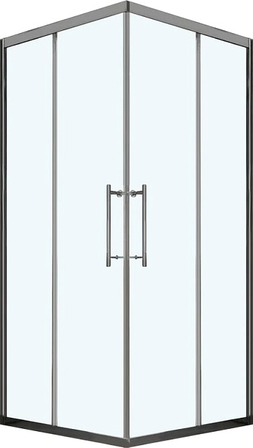 Душевой уголок Veconi Premium Trento PTC-20GR 80x80, профиль брашированный графит, стекло прозрачное
