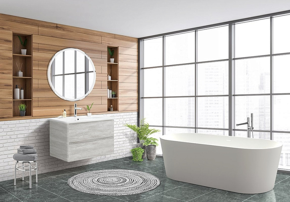 Тумба под раковину без столешницы BelBagno Albano-Cer 80 подвесная, rovere vintage bianco
