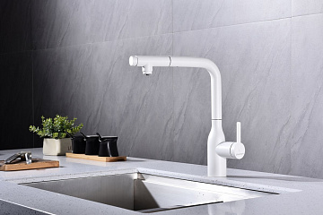 Смеситель для кухни Paulmark Viper Vi213105-WH матовый белый