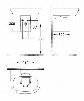 Полупьедестал Grohe Euro Ceramic 39201000