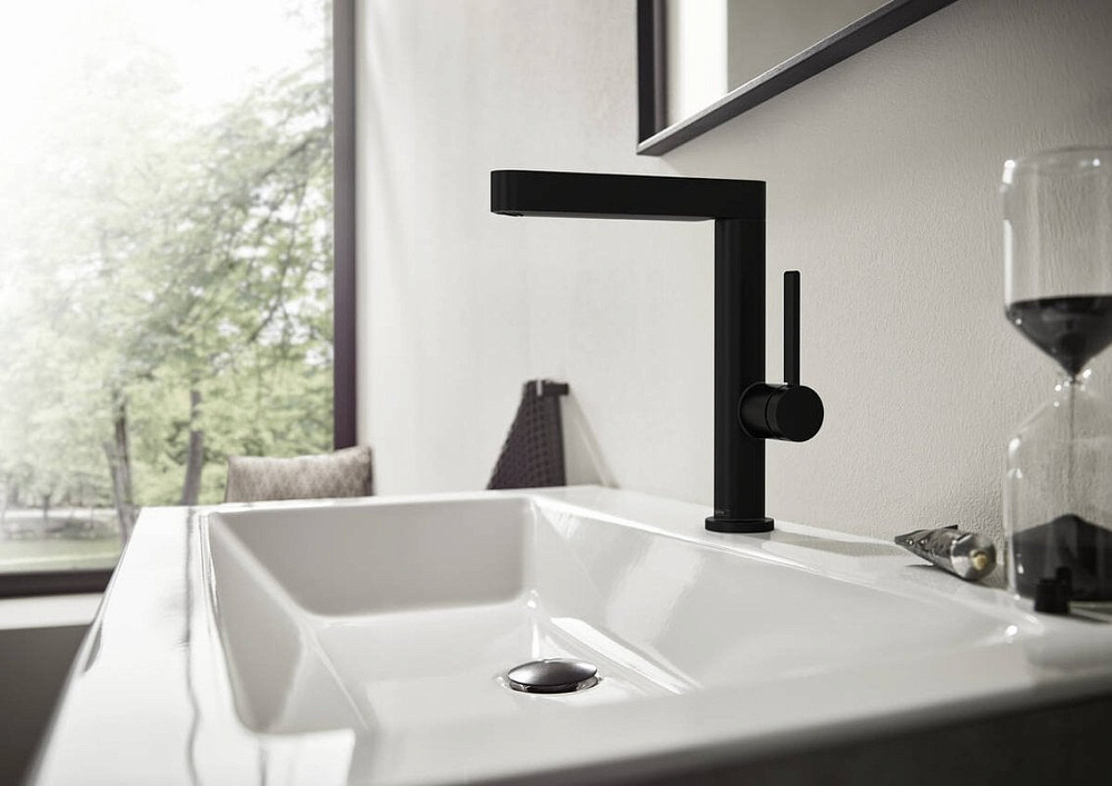 Смеситель для раковины Hansgrohe Finoris 230 76060670 матовый черный
