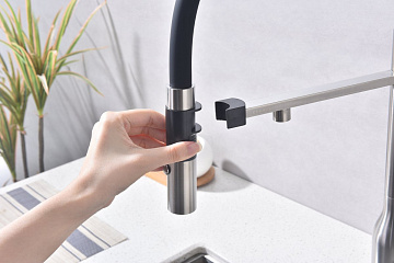 Смеситель для кухни Paulmark Magneto One Ma213188-BS брашированная сталь