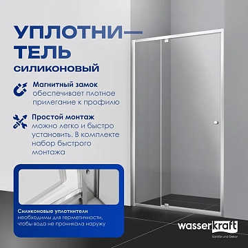 Душевая дверь в нишу Wasserkraft Aula 11P05 120 см
