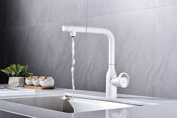 Смеситель для кухни Paulmark Urban Ur213104-WH матовый белый
