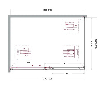 Душевой уголок BelBagno Soft Close-2 AH-1-140/100-C-Cr профиль хром