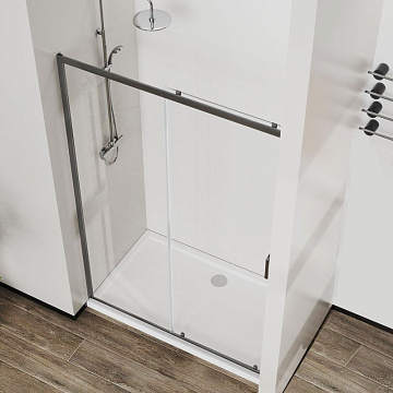 Душевая дверь в нишу Vincea City VDS-5CT140CLGM 140x195, профиль вороненая сталь