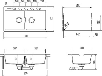 Мойка кухонная Schock Horizont 90 Cristadur аворио, интегрированная