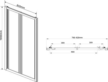 Душевой уголок Vincea Garda VSR-1G9080CL 80x90 см, профиль хром, стекло прозрачное