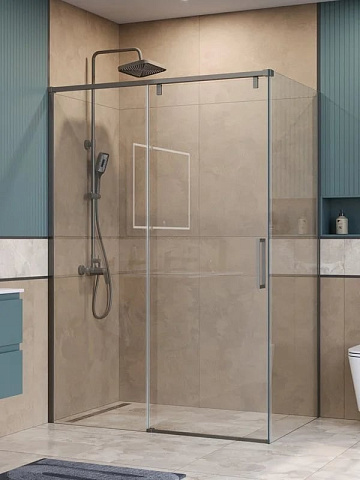 Душевой уголок BelBagno Soft Close-1 AH-1-140/90-C-GM профиль оружейная сталь