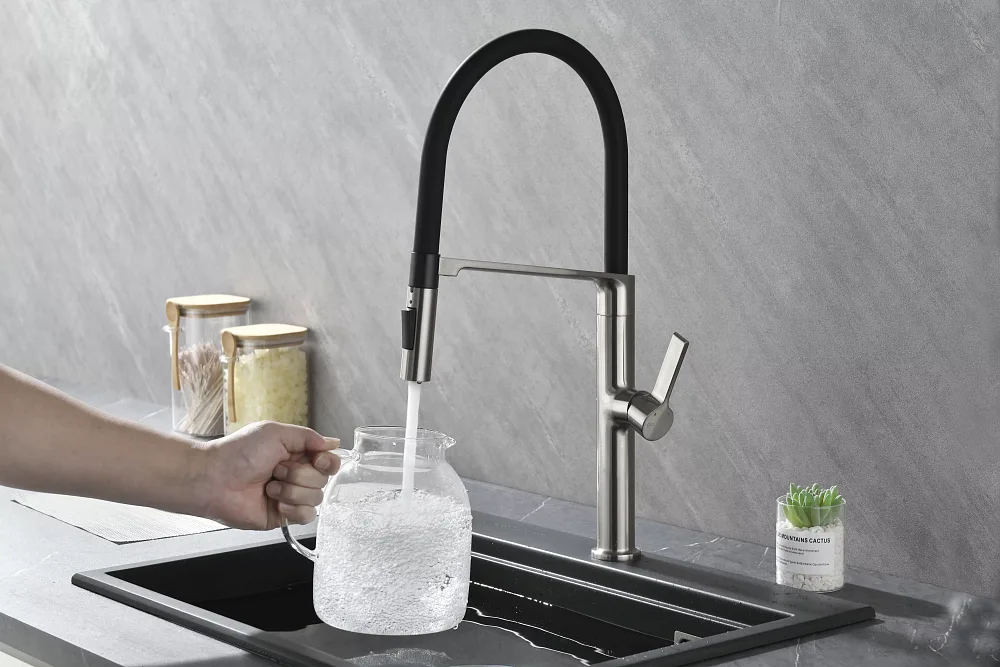 Смеситель для кухни Paulmark BARREL Ba214029-BS нержавеющая сталь Sancos — официальный сайт