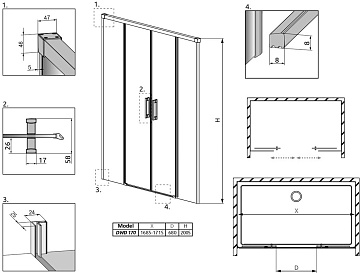 Душевая дверь в нишу Radaway Idea Black DWD 170