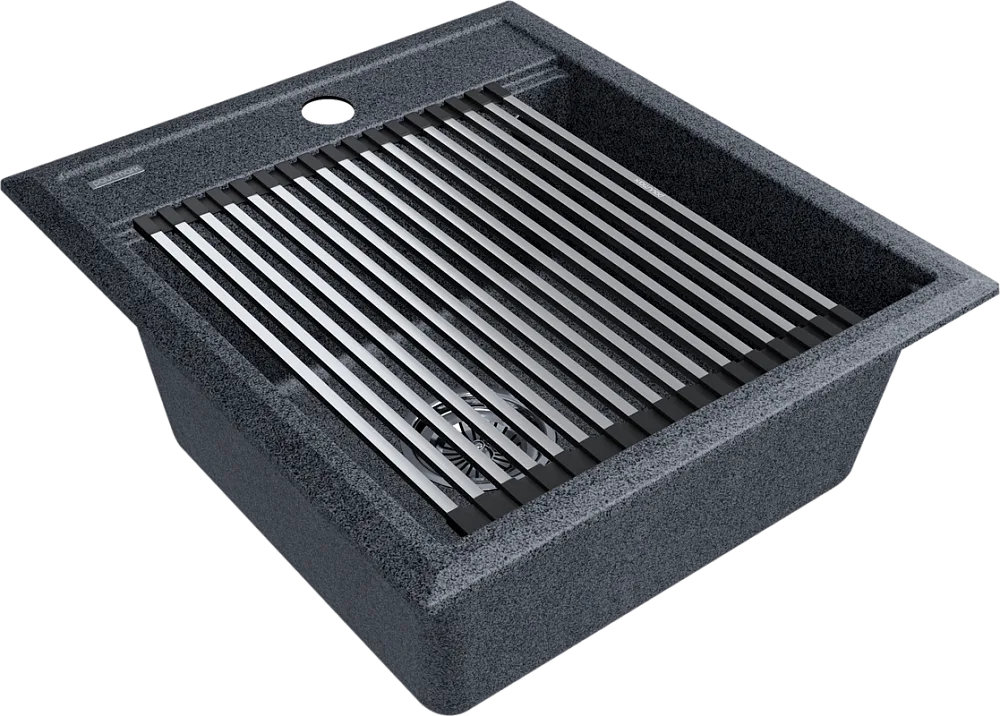 Мойка кухонная Paulmark Stepia + Step PM114651-DG+R375-BS графит Sancos — официальный сайт