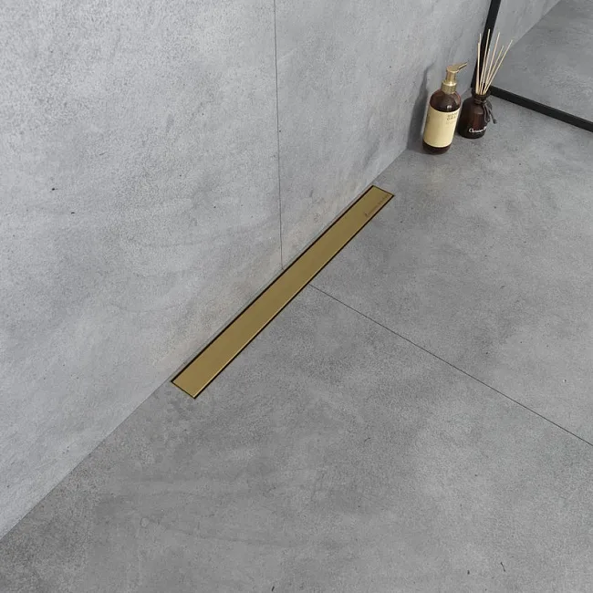 Душевой трап (лоток) Boheme Premium Linear, 60 см, матовое золото Sancos — Оригинал