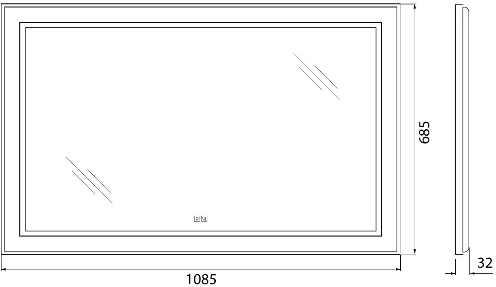 Зеркало BelBagno Kraft SPC-KRAFT-1085-685-TCH-WARM с подогревом Sancos — официальный сайт