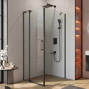 Душевой уголок Cezares Slider AH 1 100-70/80 C Nero профиль черный, стекло прозрачное