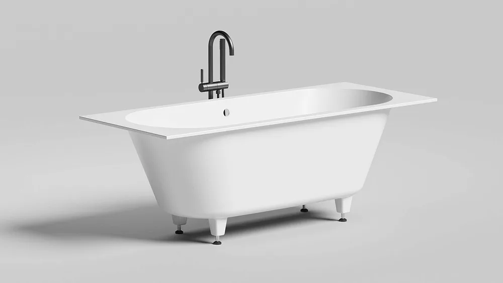 Ванна из искусственного камня Salini Ornella Axis S-Sense 170x75 см, встраиваемая, матовая белая, на Sancos — официальный сайт