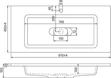 Мебельная раковина IDDIS Wash Basin 450 100