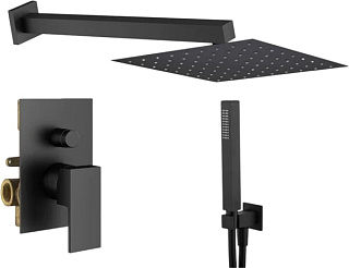 Душевой комплект Plumberia Selection Tag KITTG15NO, С ВНУТРЕННЕЙ ЧАСТЬЮ, черный матовый