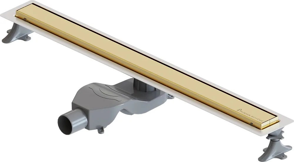 Душевой трап (лоток) Boheme Premium Linear 80 см, золото Sancos — официальный сайт