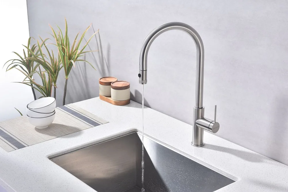 Смеситель для кухни Paulmark Galant Ga213077-BS брашированная сталь Sancos — официальный сайт