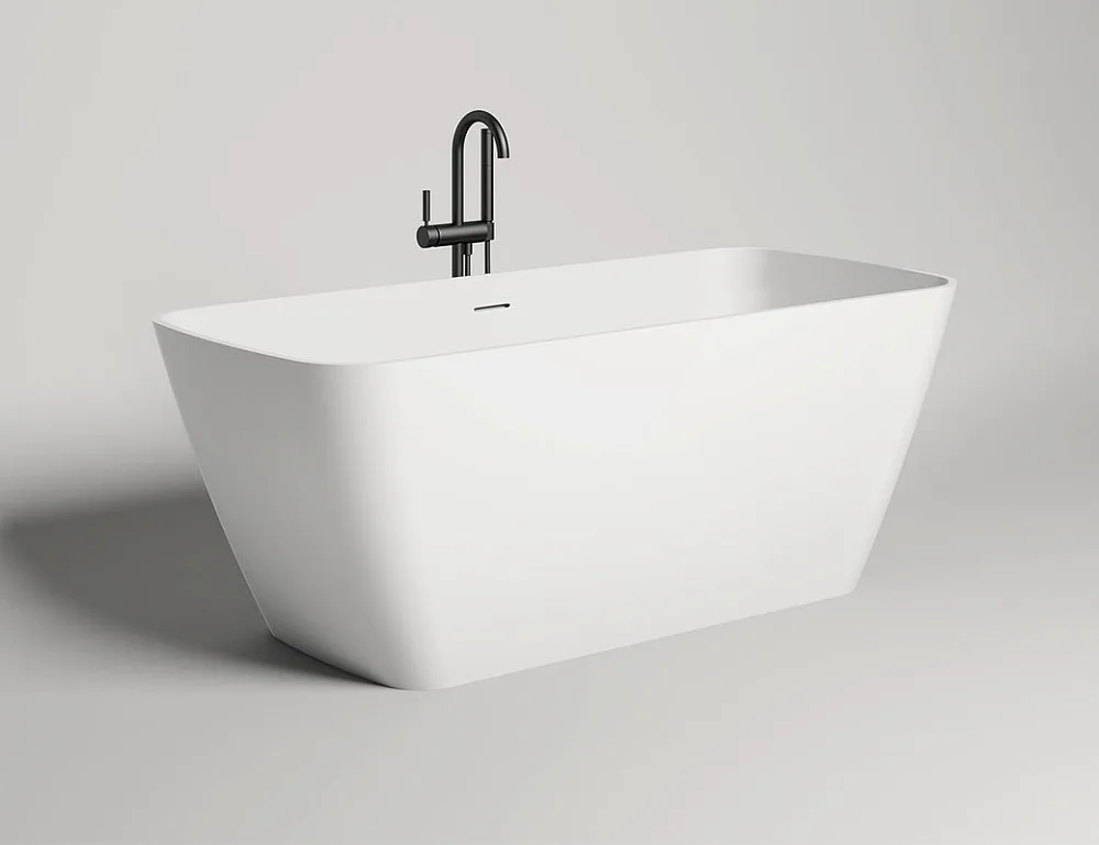 Ванна из искусственного камня Salini Agata S-Sense 180x80 см, отдельностоящая, белая, со сливом-пере Sancos — официальный сайт