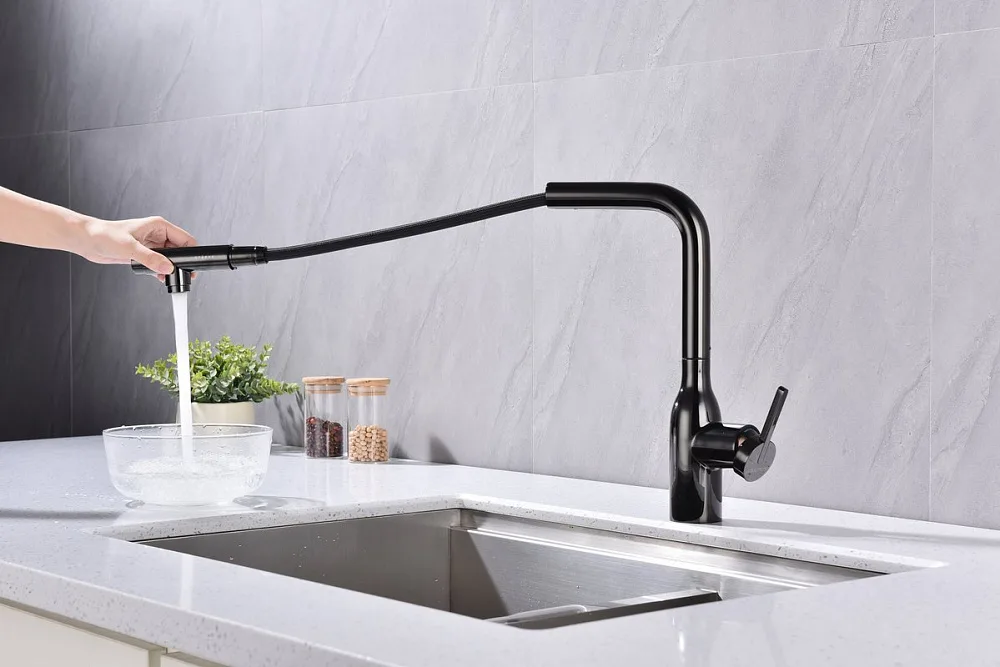 Смеситель для кухни Paulmark Viper Vi213105-GB глянцевый черный Sancos — официальный сайт