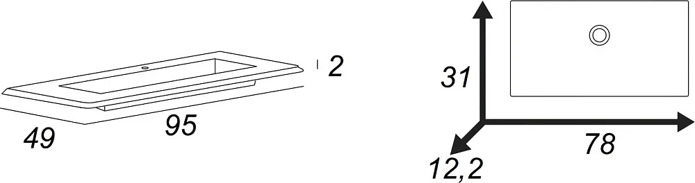 Мебельная раковина Cezares Stylus 50264 Bianco opaco 95 см Sancos — официальный сайт