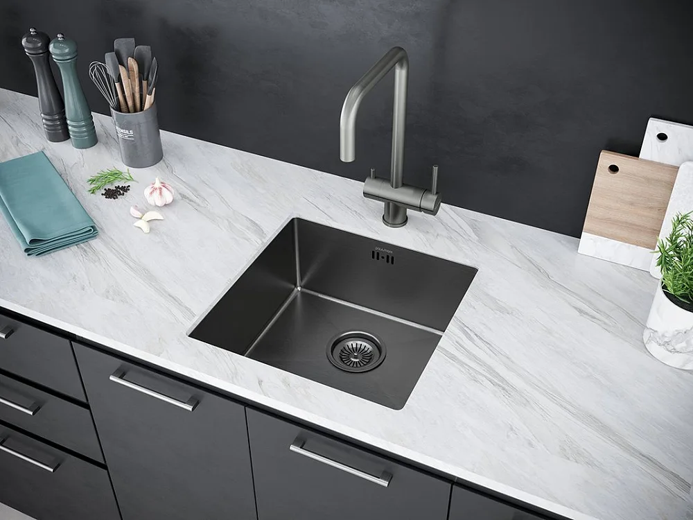 Мойка кухонная Paulmark Gerberg PM254444-GM вороненая сталь Sancos — официальный сайт