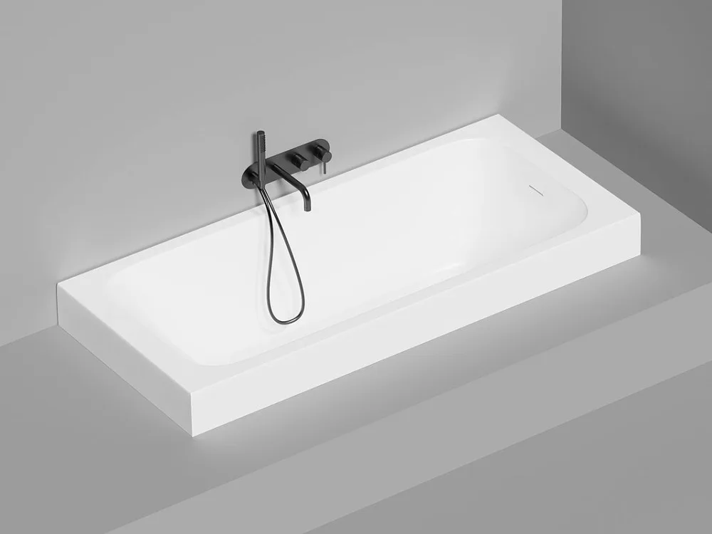 Ванна из искусственного камня Salini Orlanda Kit 180x80 см, встраиваемая, матовая белая, на ножках,  Sancos — официальный сайт