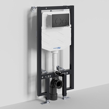 Система инсталляции для унитазов Wasserkraft Vils 56TLT.010.ME.MB02, с кнопкой смыва матовой черной