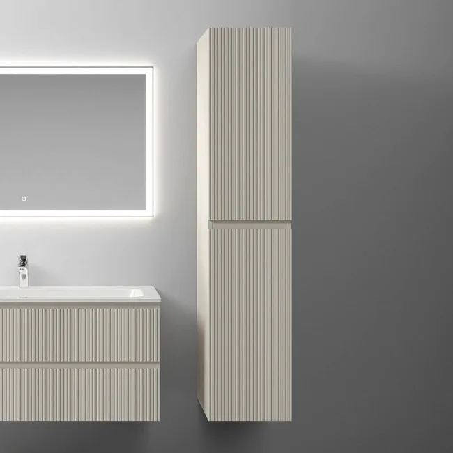 Шкаф-пенал для ванной Sancos Snob T 35 см, универсальный, Beige soft (капучино) Sancos — Оригинал