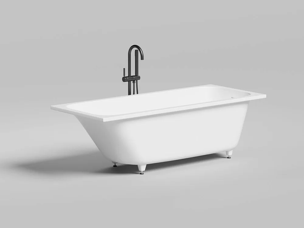 Ванна из искусственного камня Salini Orlanda Kit 170x70 см, встраиваемая, белая, со сливом-переливом Sancos — официальный сайт