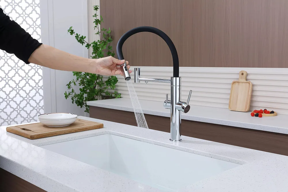 Смеситель для кухни Paulmark Nexus Ne213999-CR с гибким изливом, хром Sancos — официальный сайт