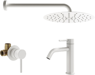 Комплект для ванной Plumberia Selection Ixo KITXO01BO53 С ВНУТРЕННЕЙ ЧАСТЬЮ, белый матовый