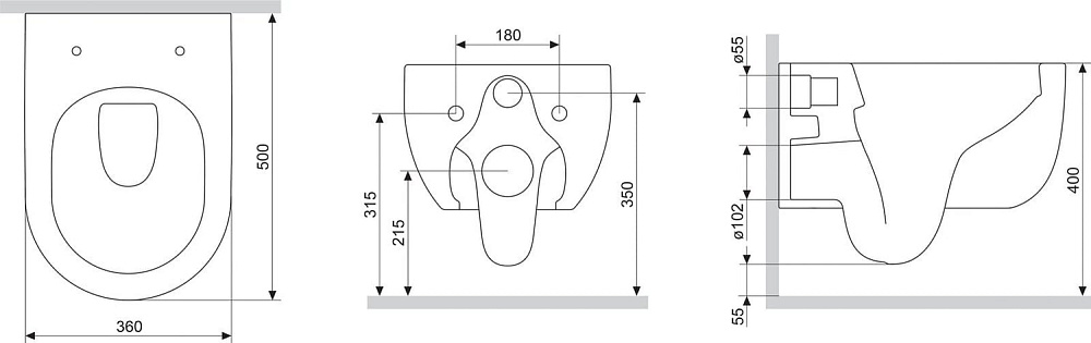 Унитаз подвесной Damixa Scandinavian Pure DX36C1701SC