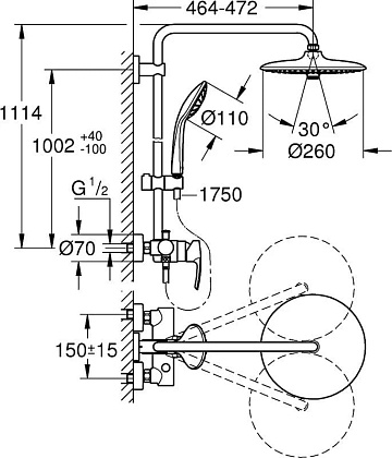 Душевая стойка Grohe Euphoria System 260 27473002
