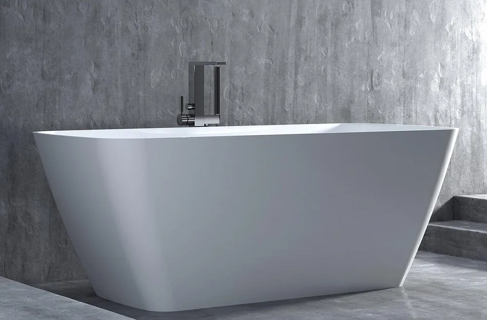 Ванна из искусственного камня Salini Agata S-Sense 180x80 см, отдельностоящая, белая, со сливом-пере Sancos — официальный сайт
