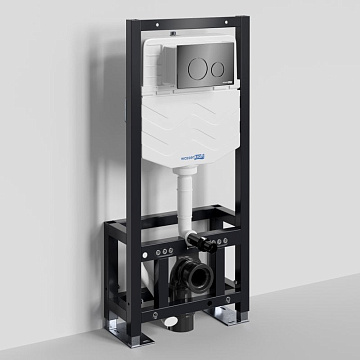 Система инсталляции для унитазов Wasserkraft Dill 61TLT.010.ME.PB02, с кнопкой смыва черной