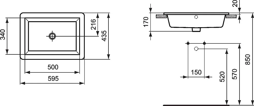 Раковина Ideal Standard Strada K078001 60 см Sancos — официальный сайт